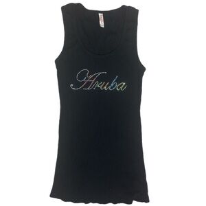 Aruba Black Ribbed Tank